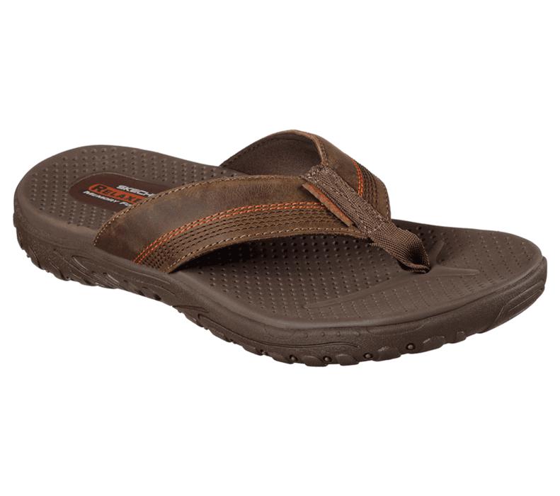 Skechers Relaxed Fit: Reggae - Cobano - Mens Flip Flops Brown [AU-VS8374]